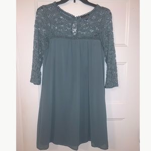 Sea foam green lace babydoll dress